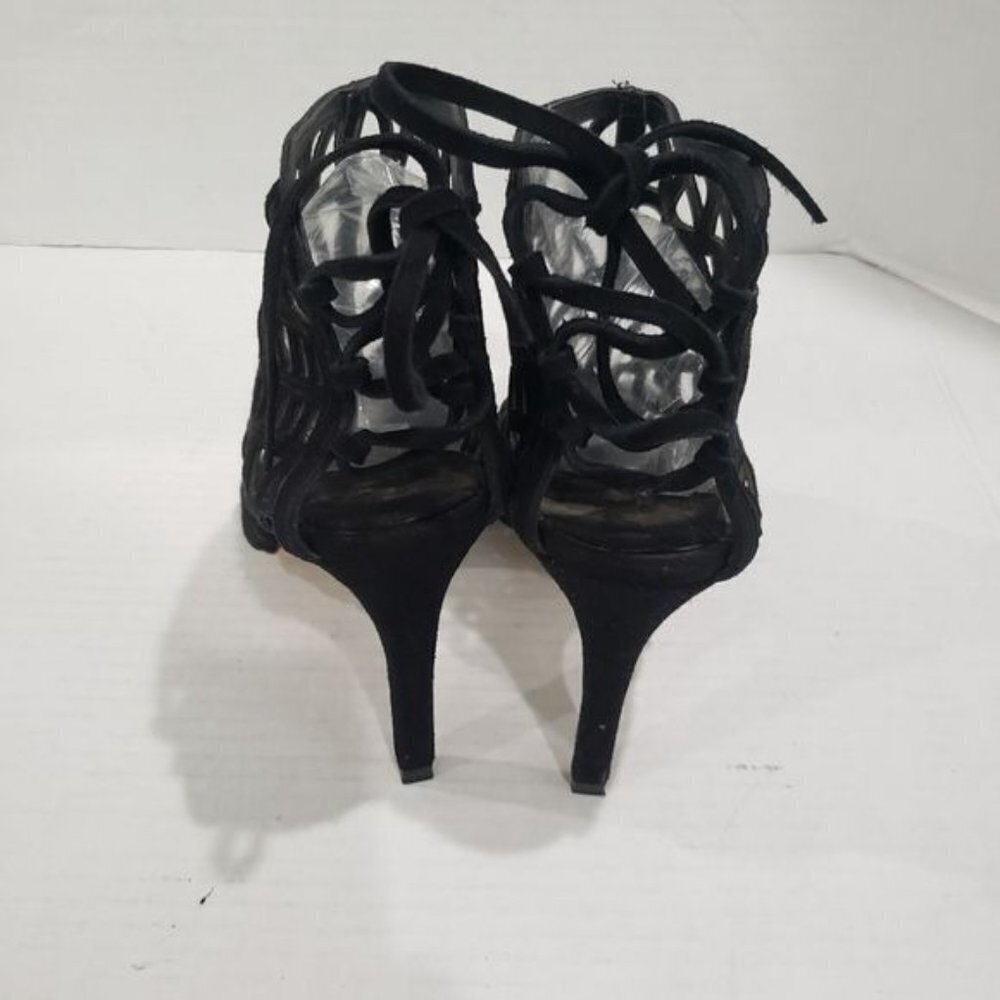 Zara Basic Collection Laser Cut Heeled Sandals Si… - image 4